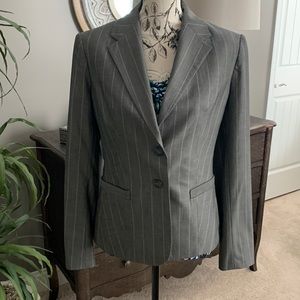 The limited pinstriped blazer jacket. Grey.